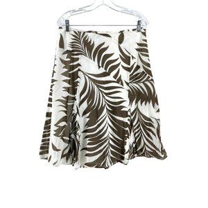 Ann Taylor Loft Women's Tropical 100% Cotton Floral Leaf Print Skirt Size 8